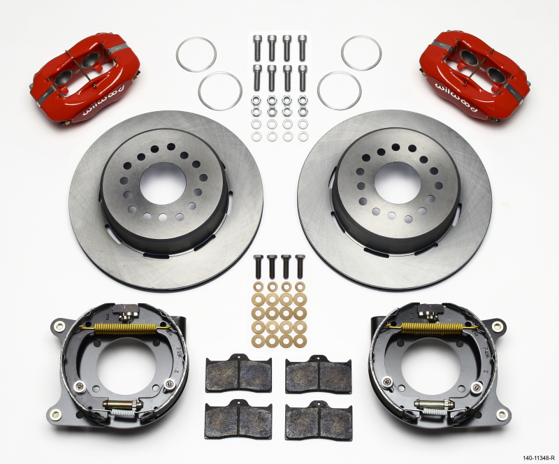 Wilwood Forged Dynalite P/S Park Brake Kit Red 55-57 Chevy 2.34in Offset - 140-11348-R