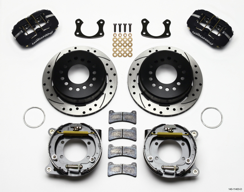 Wilwood Dynapro Low-Profile 11.00in P-Brake Kit Drilled Small Ford 2.50in Offset - 140-11403-D