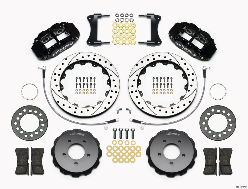 Wilwood Narrow Superlite 6R Front Hat Kit 12.88in Drilled 2005-Up Mazda Miata w/ Lines - 140-12907-D