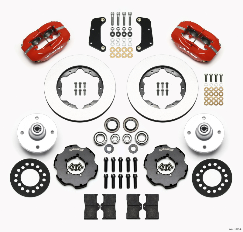Wilwood Forged Dynalite Front Kit 10.75in Red 64-65 Mustang 6 Cylinder 4-lug - 140-12535-R