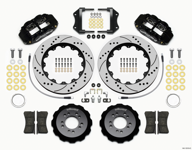 Wilwood Narrow Superlite 6R Front Hat Kit 14.00in Drilled 2013-Up Ford Focus ST w/ Lines - 140-13019-D
