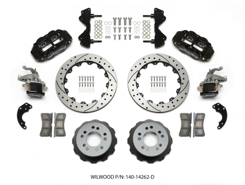 Wilwood Narrow Superlite 4R / MC4 Rear Kit 12.88 Drilled Currie Pro-Tour Unit Bearing Floater - 140-14262-D