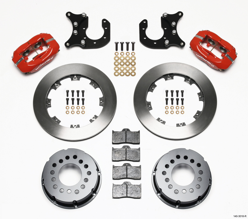 Wilwood Forged Dynalite P/S Rear Kit Red Ford 8.8 w/2.5in Offset-5 Lug - 140-3018-R