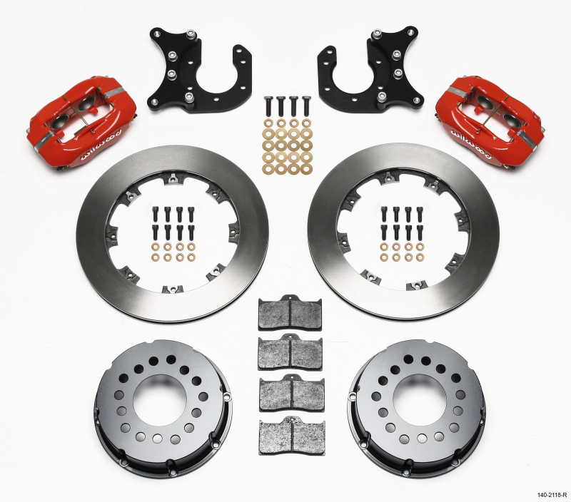 Wilwood Forged Dynalite P/S Rear Kit Red New Big Ford 2.50in Offset - 140-2118-R