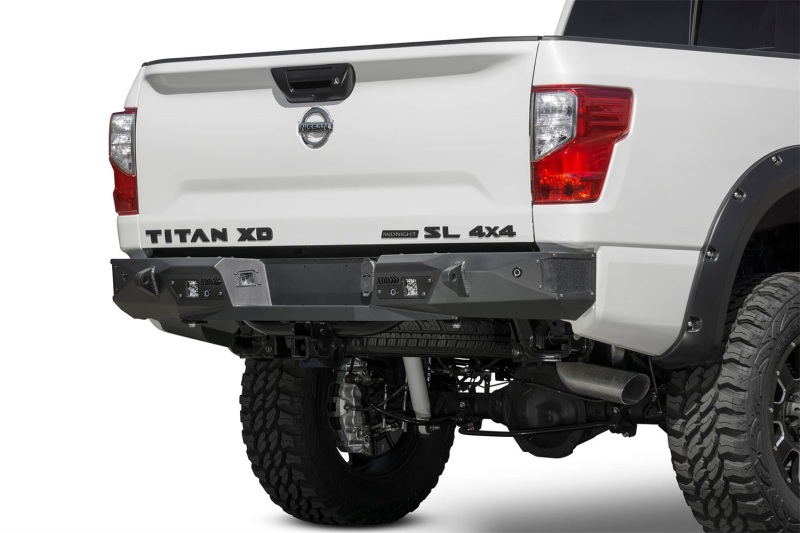 Addictive Desert Designs 16-18 Nissan Titan XD Stealth Fighter Rear Bumper w/ Backup Sensor Cutout - R911231280103