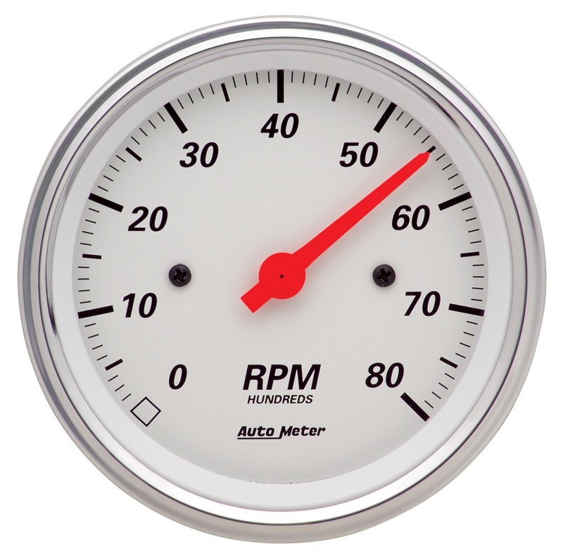 Autometer Arctic White 3 3/8in 8k RPM In Dash Tachometer - 1390