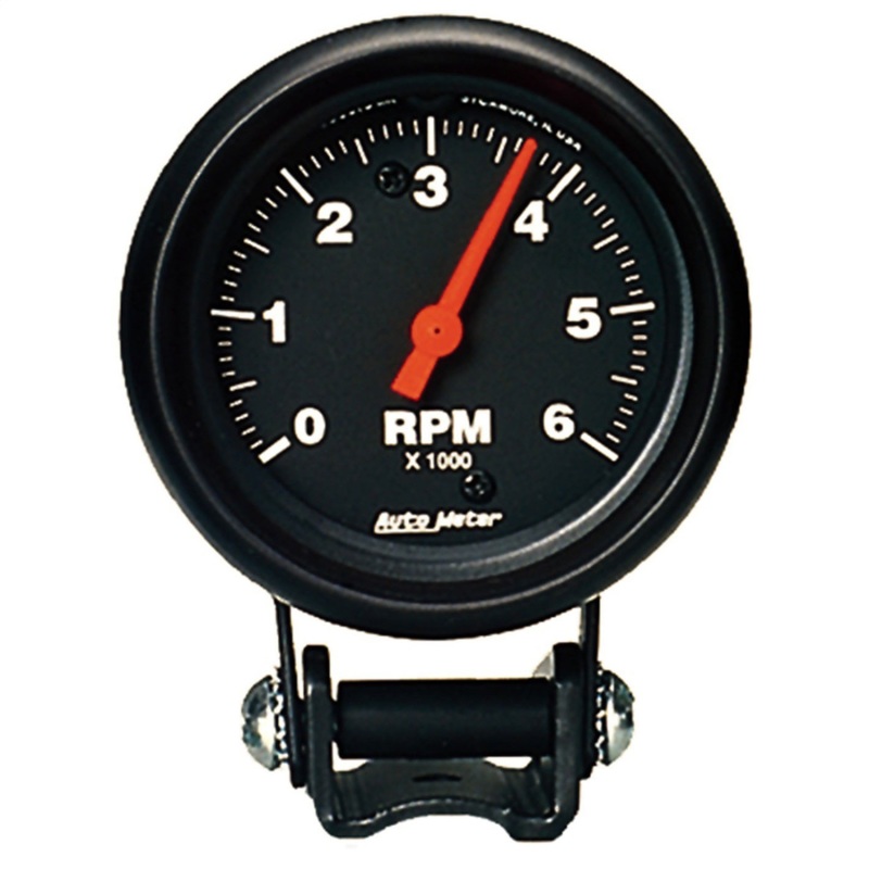 Autometer Black 2 5/8 inch  6000 rpm Tachometer Mini Tach Gauge - 2891