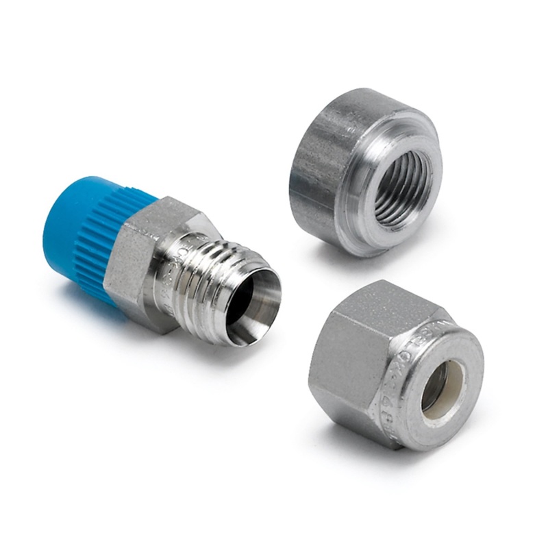 Autometer Thermocouple Compress Fitting 1/4in / 1/8in NPTF Male w/Weld Boss - 5254