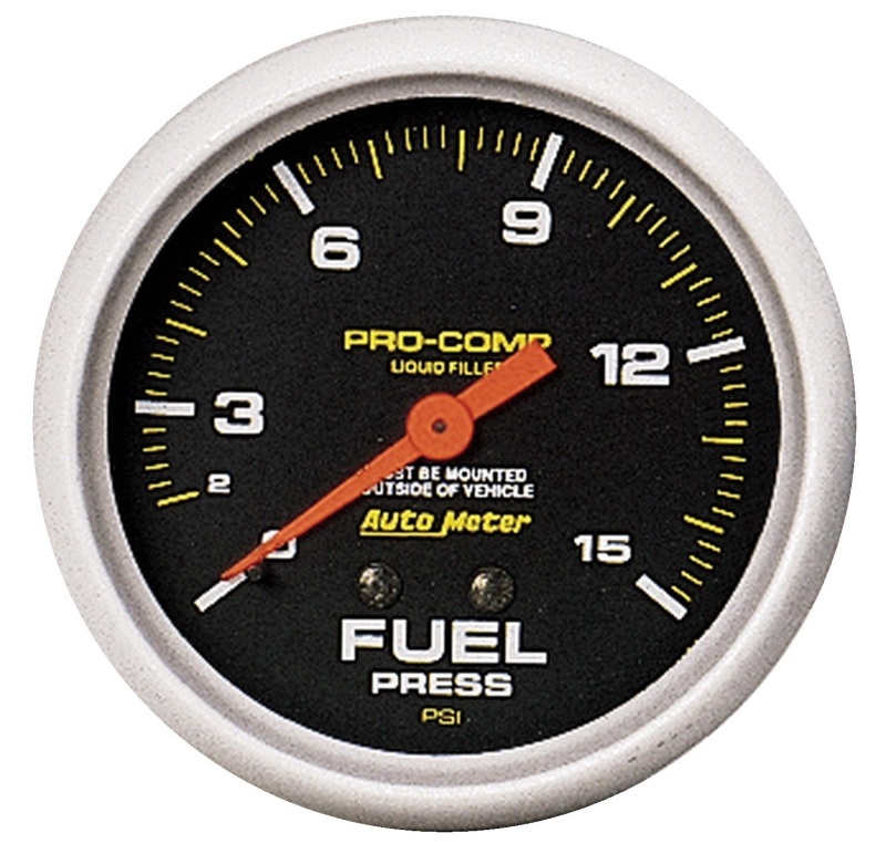 Autometer Liquid Filled Mechanical 66.7mm 0-15 PSI Fuel Pressure Gauge - 5411