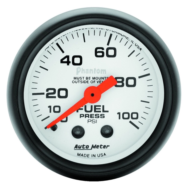 Autometer Phantom 52mm 100 PSI Mechanical Fuel Pressure Gauge - 5712