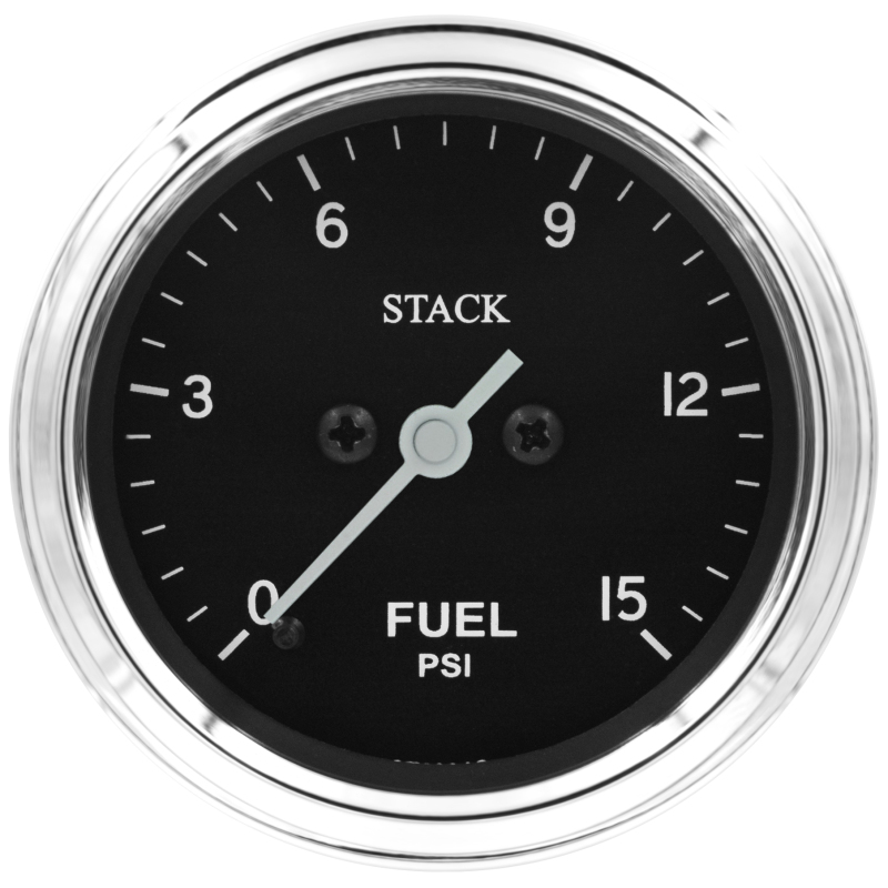 Autometer Stack 52mm 0-15 PSI 1/8in NPTF Male Pro Stepper Motor Fuel Pressure Gauge - Classic - ST3304C