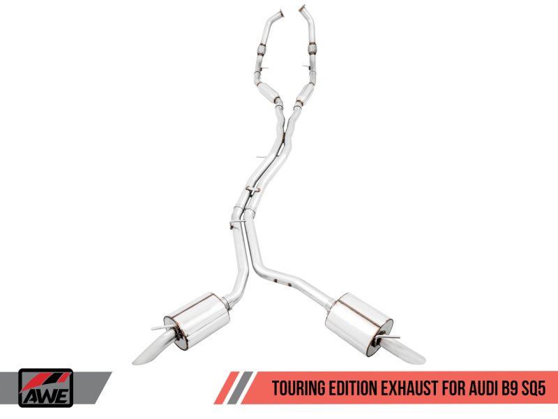 AWE Tuning Audi B9 SQ5 Resonated Touring Edition Cat-Back Exhaust - No Tips (Turn Downs) - 3015-31016