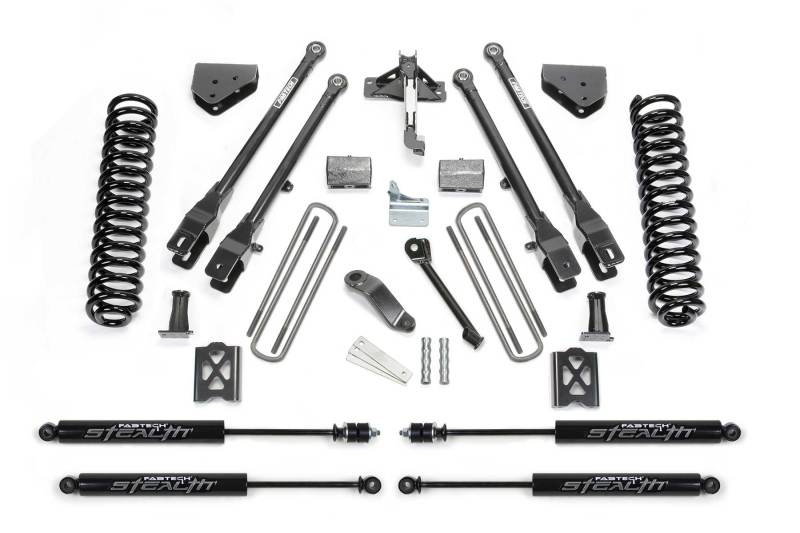 Fabtech 05-07 Ford F250 4WD w/o Factory Overload 6in 4Link Sys w/Coils & Stealth - K2013M