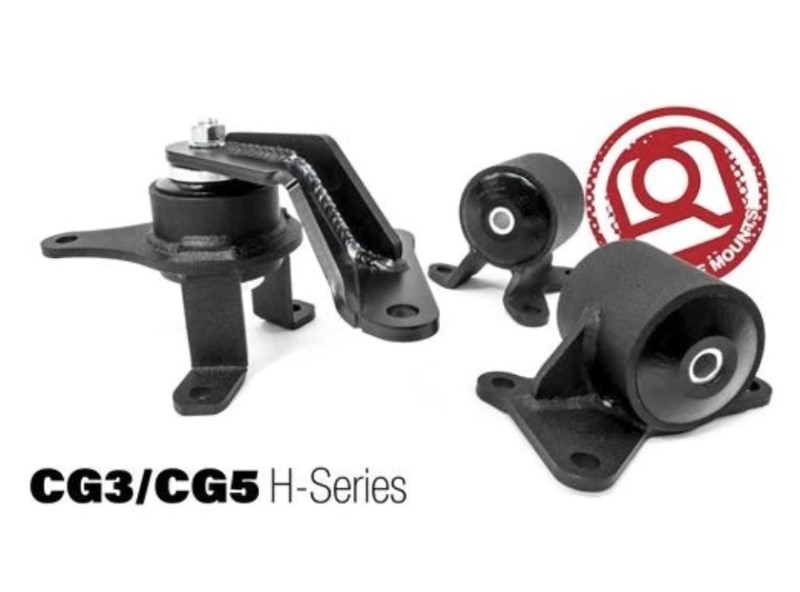 Innovative 98-02 Accord H-Series Black Steel Mounts 75A Bushings - 20252-75A