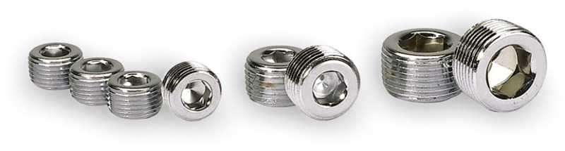 Moroso Chrome Plated Pipe Plugs - 3/8in NPT Thread - 4 Pack - 39152