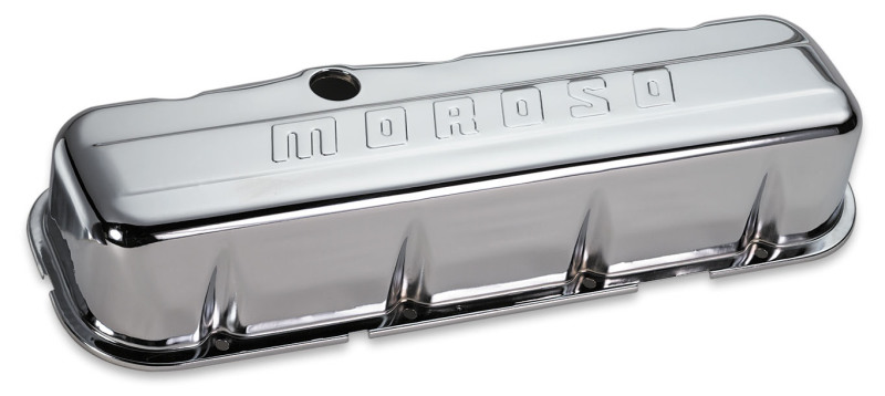Moroso Chevrolet Big Block Valve Cover - w/o Baffles - Stamped Steel Chrome Plated - Pair - 68112