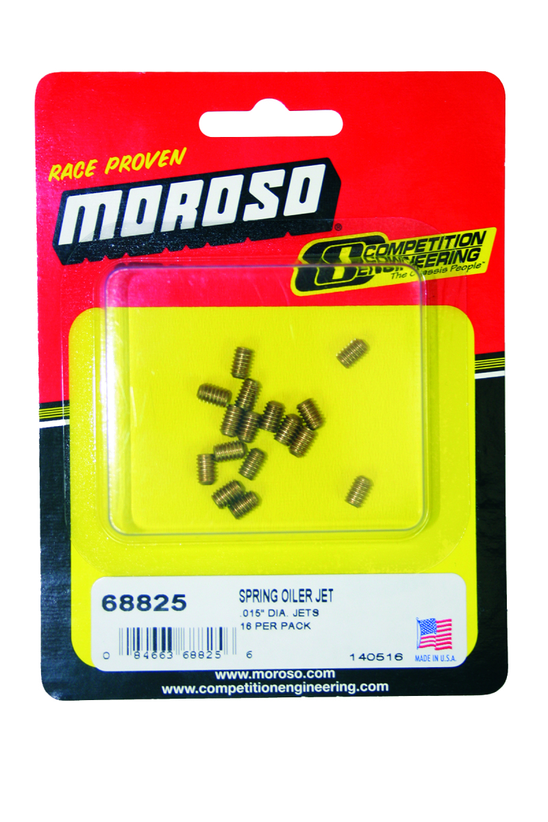 Moroso Spring Oiler Jets - .015in Diameter Orifice - 16 Pack - 68825