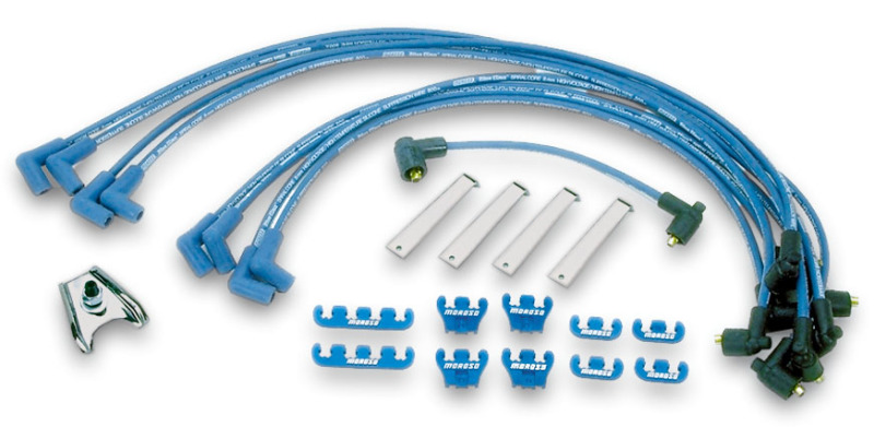 Moroso Chevrolet Small Block Ignition Wire Dress-Up Kit - Pre-HEI - Blue Max - Spiral Core - 72751