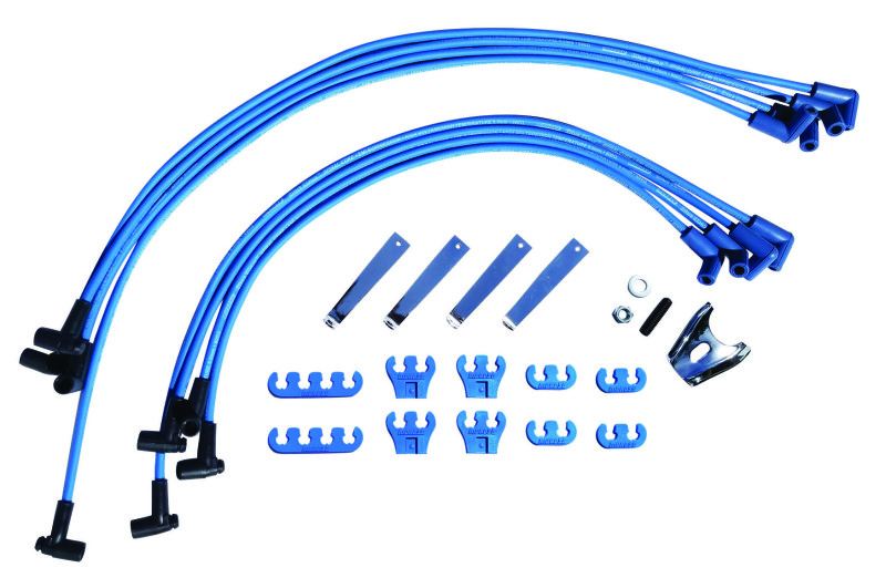 Moroso Chevrolet Small Block Ignition Wire Dress-Up Kit - HEI - Blue Max - Spiral Core - 72752