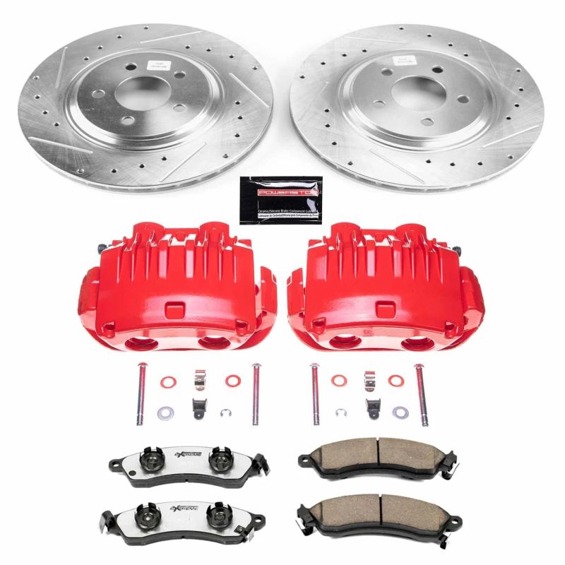 Power Stop 98-94 Ford Mustang Front Z26 Street Warrior Brake Kit w/Calipers - KC1304D-26