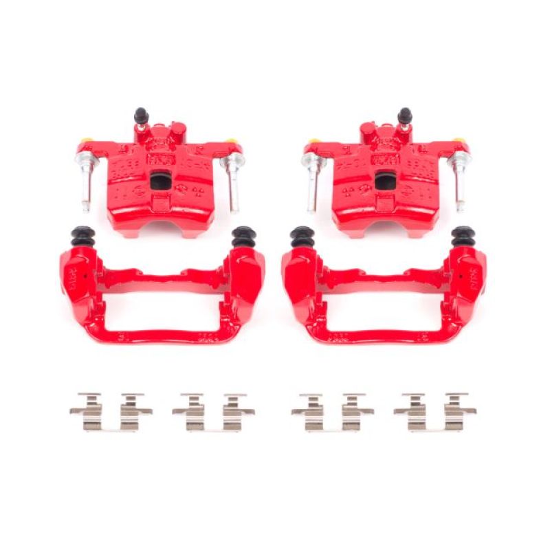 Power Stop 98-03 Subaru Forester Rear Red Calipers w/Brackets - Pair - S2066