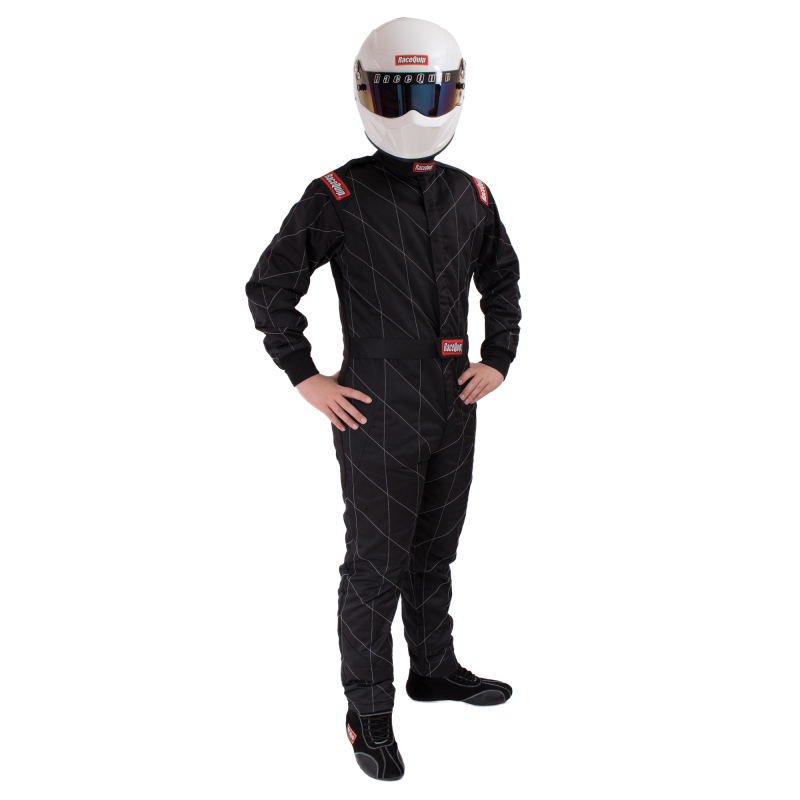 RaceQuip Black Chevron-5 Suit SFI-5 - Large - 91609059