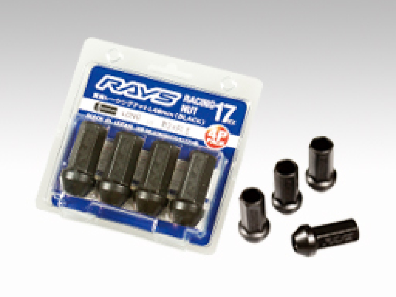Rays 17 Hex L48 Racing Nut 12x1.25 - Black (4 Pieces) - W17RN12125B
