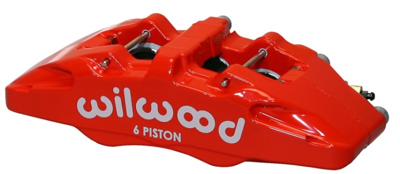Wilwood Caliper-Forged Dynapro 6 5.25in Mount-Red-L/H 1.62/1.38in/1.38in Pistons .81in Disc - 120-13429-RD