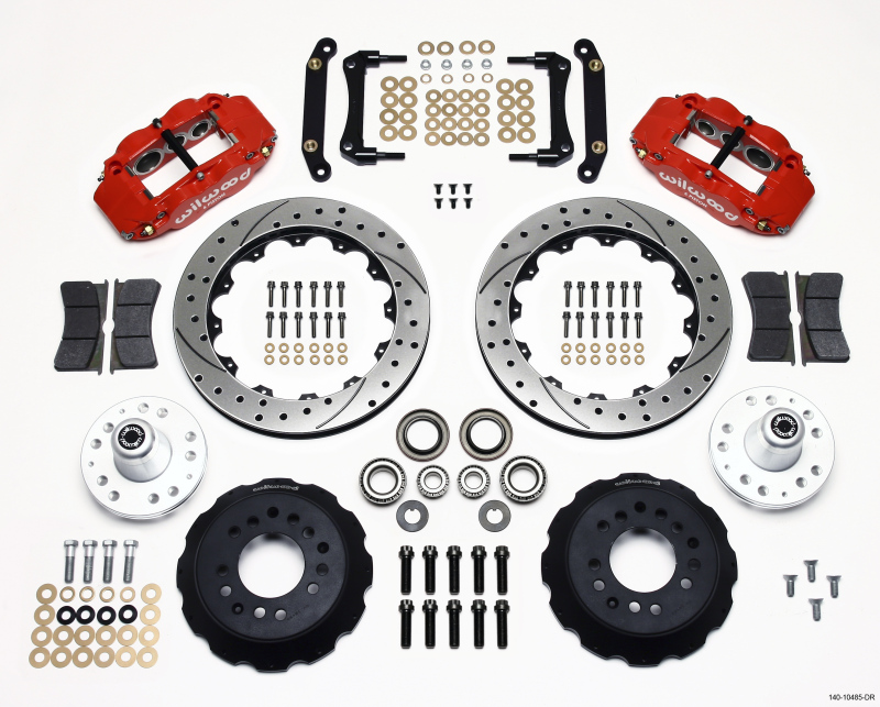 Wilwood Narrow Superlite 6R Front Hub Kit 12.88in Drill Red 70-78 Camaro (*Line Kit Needed*) - 140-10485-DR