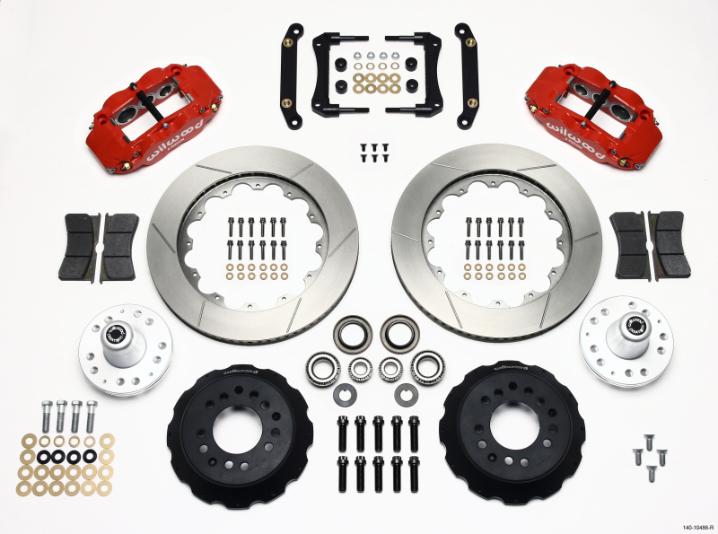Wilwood Narrow Superlite 6R Front Hub Kit 14.00in Red 70-78 Camaro - 140-10486-R