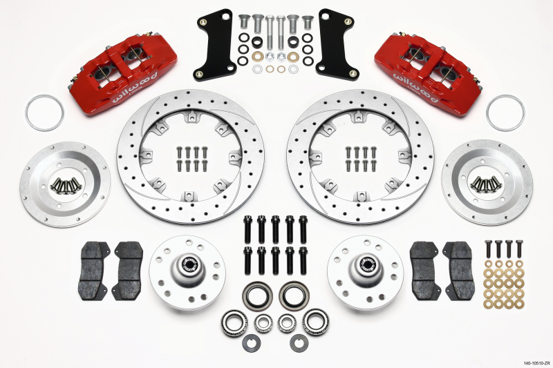 Wilwood Dynapro 6 Front Hub Kit 12.19in Drill-Zinc Red 67-69 Camaro (*Line Kit Needed*) - 140-10510-ZR