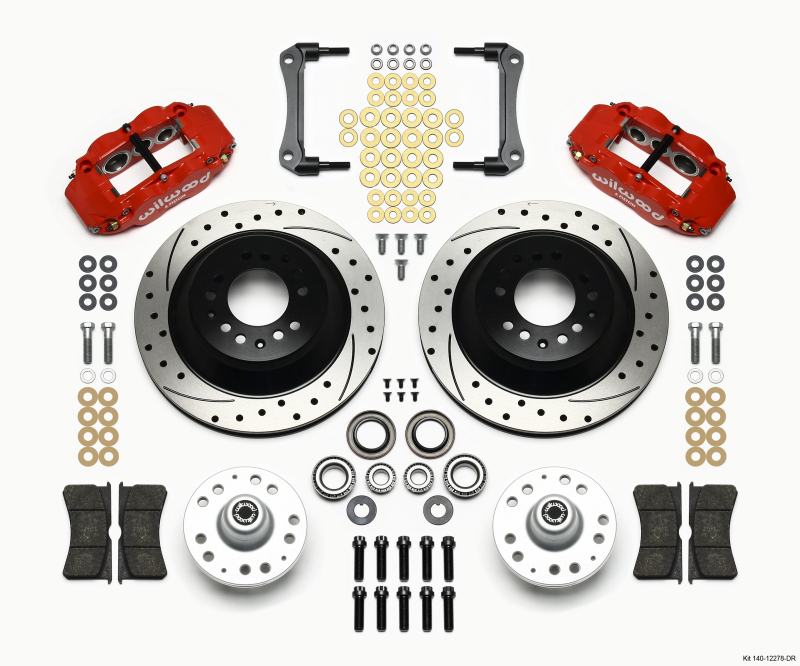 Wilwood Narrow Superlite 6R Front Hub & 1PC Rtr Kit 12.88in Dril -Red 70-78 Camaro - 140-12278-DR