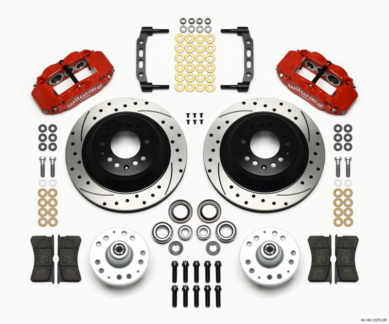Wilwood Narrow Superlite 6R Front Hub & 1PC Rtr Kit 12.88in Dril -Red 74-80 Pinto/Mustang II - 140-12275-DR