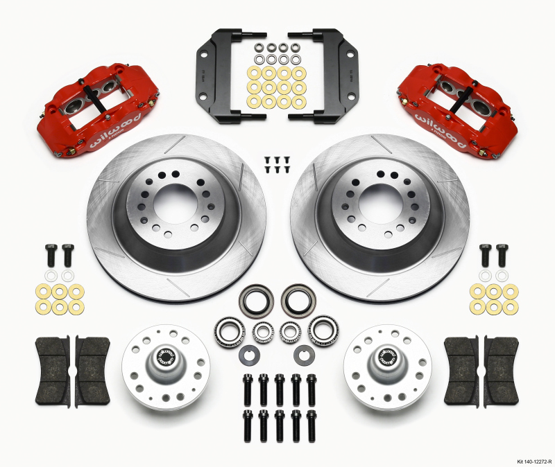 Wilwood Narrow Superlite 6R Front Hub & 1PC Rtr Kit 12.88in-Red Magnum Force Drop Spindle - 140-12272-R