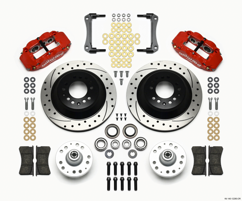 Wilwood Narrow Superlite 6R Front Hub & 1PC Rtr Kit 12.88in Dril -Red 79-81 Camaro - 140-12280-DR