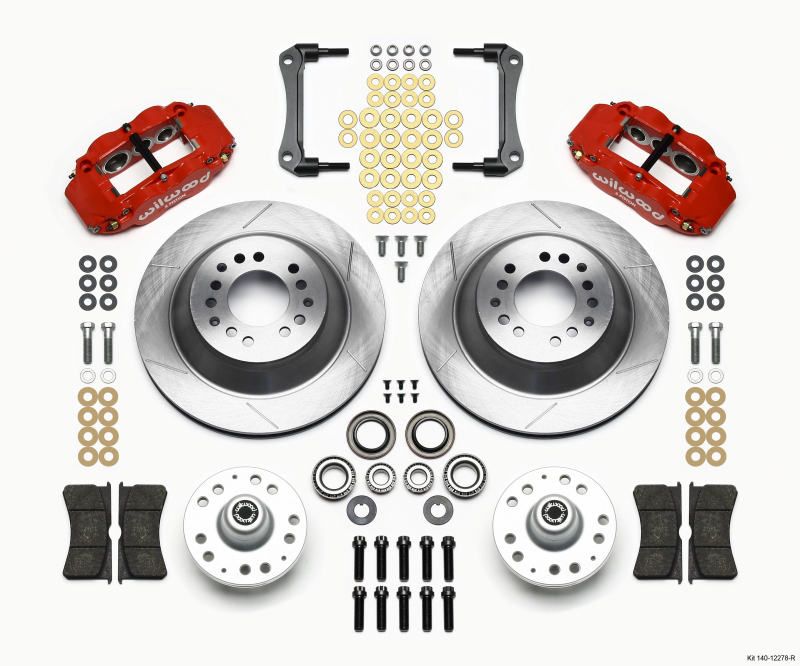 Wilwood Narrow Superlite 6R Front Hub & 1PC Rtr Kit 12.88in-Red 70-78 Camaro - 140-12278-R