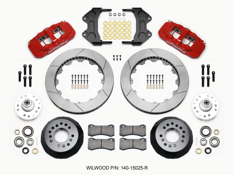 Wilwood AERO6 Front Hub Kit 15.00-Red WWE ProSpindle - 140-15025-R