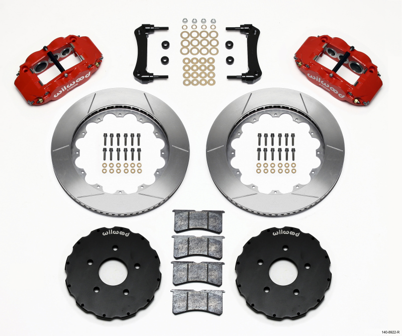 Wilwood Narrow Superlite 6R Front Hat Kit 14.00in Red 2005-up Corvette C6 - 140-8922-R