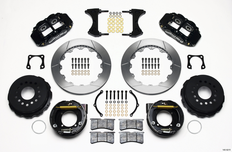 Wilwood Narrow Superlite 4R Rear P-Brk Kit 12.88in Chevy 12 Bolt-Spec 3.15in Brng - 140-9215