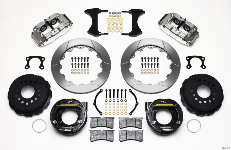 Wilwood Narrow Superlite 4R Rear P-Brk Kit 12.88in Polished Big Ford New Style 2.36in Offset - 140-9218-P