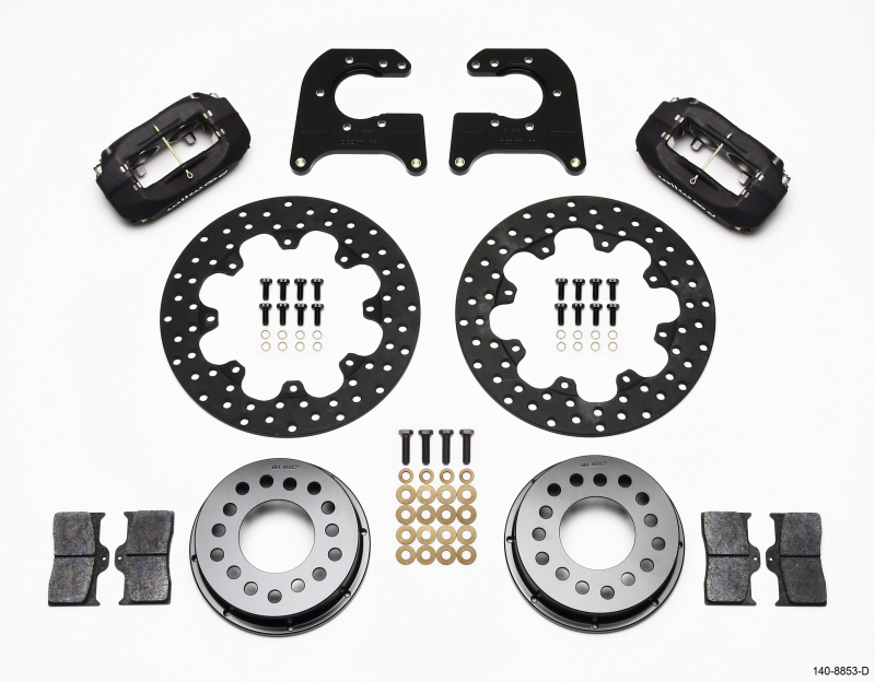 Wilwood Forged Dynalite Rear Drag Kit Drilled Rotor Mopar/Dana 2.50in Off w/Snap Ring Brng - 140-8853-D