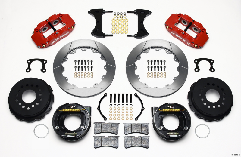Wilwood Narrow Superlite 4R Rear P-Brk Kit 12.88in Red Big Ford New Style 2.36in Offset - 140-9218-R