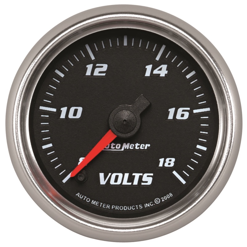 Autometer Pro-Cycle Gauge Voltmeter 2 1/16in 18V Digital Stepper Motor Black - 19692