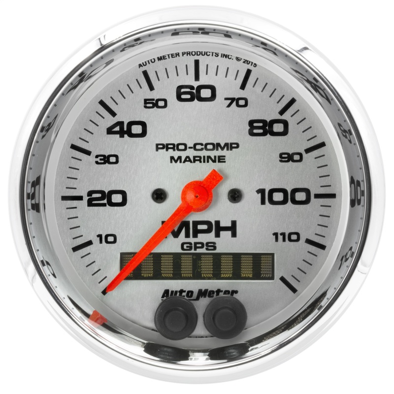 Autometer Marine Chrome Ultra-Lite 3-3/8in 120MPH GPS Speedometer Gauge - 200637-35