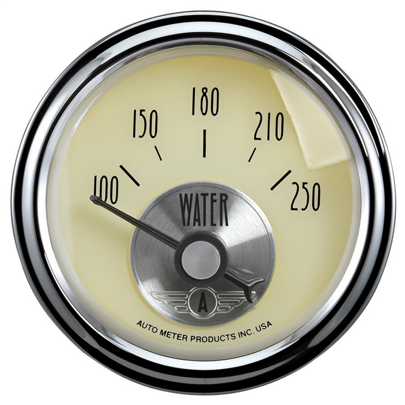 Autometer Prestige Antique Ivory Series 2-1/16in 100-250 Deg F Electric Water Temp Gauge - 2037