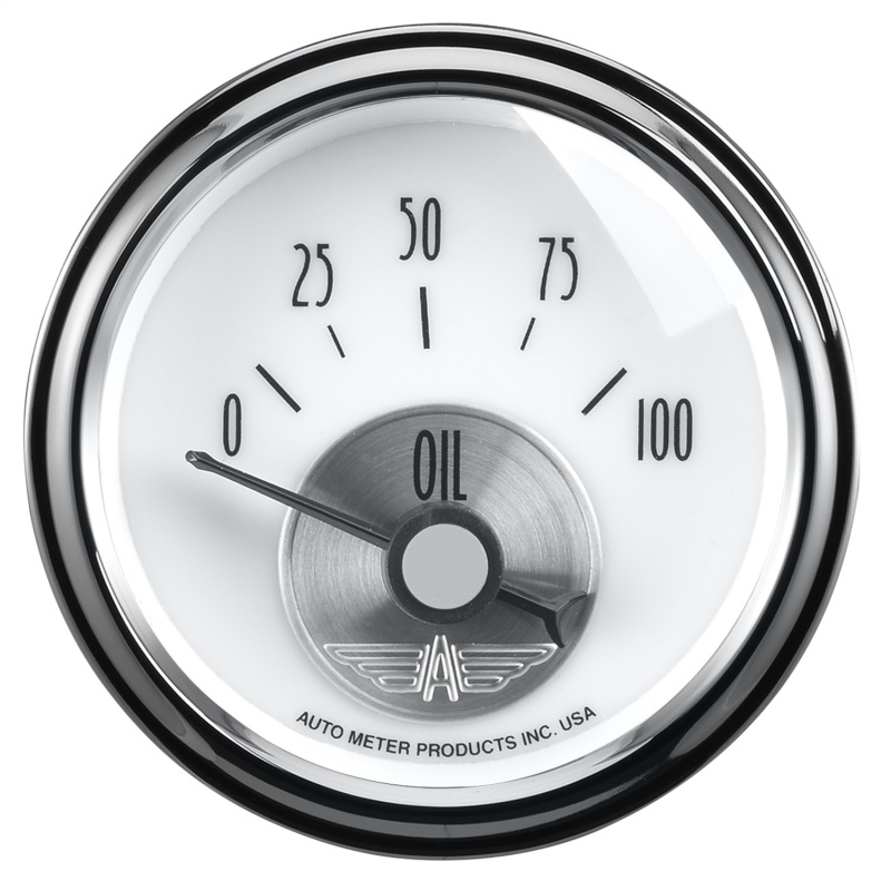 Autometer Prestige Series Pearl 2-1/16in 100PSI Electronic Oil Pressure Gauge - 2026