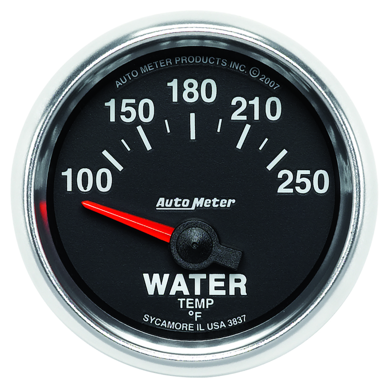 Autometer GS 52mm 100-250 Deg F Short Sweep Electronic Water Temperature Gauge - 3837