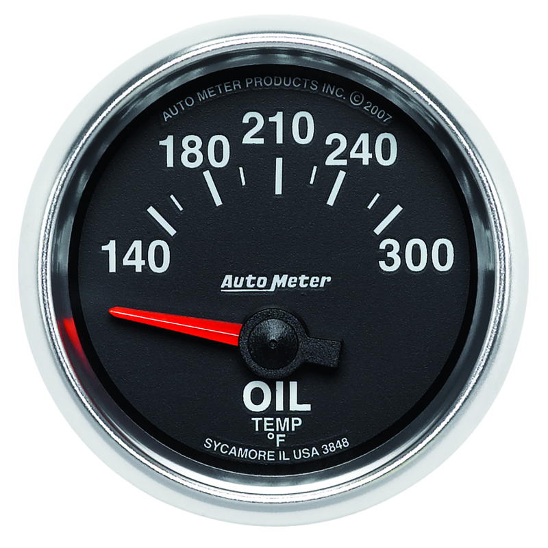 Autometer GS 52mm 140-300 Deg F Short Sweep Electronic Oil Temperature Gauge - 3848