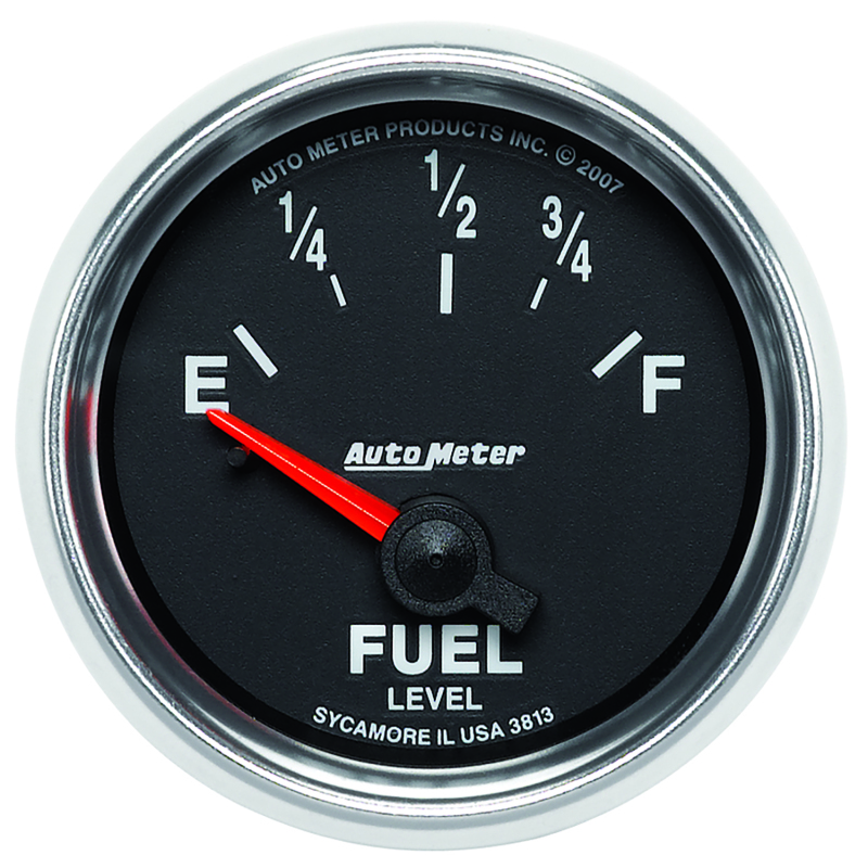 Autometer GS 52mm 0-90 ohms Short Sweep Electronic Fuel Level GM Gauge - 3813
