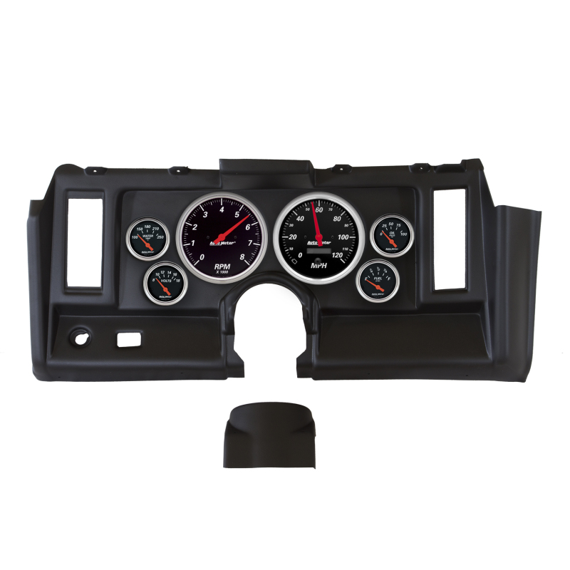 Autometer Designer Black 1969 Camaro Dash Kit 6pc Tach / MPH / Fuel / Oil / WTMP / Volt - 7021-DB